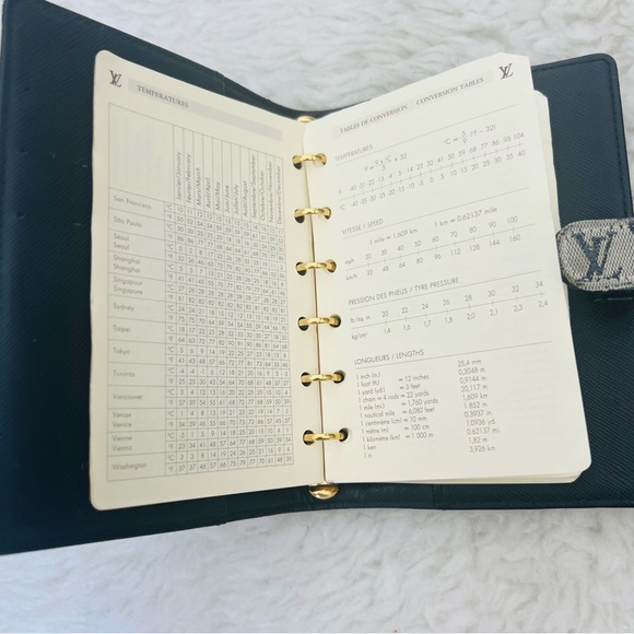 Louis Vuitton Mini Lin Monogram Canvas Leather Agenda Memo Book Cover w/ LVnotes - Picture 11 of 16